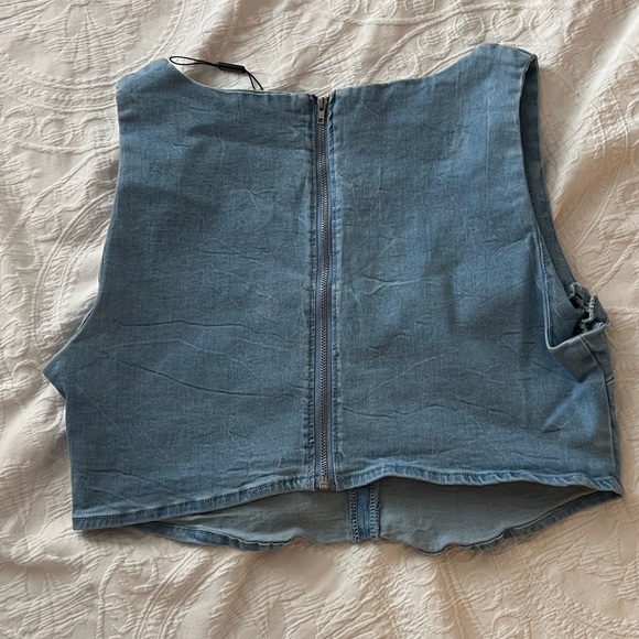 PLT Denim Cropped Tank - Picture 3 of 3